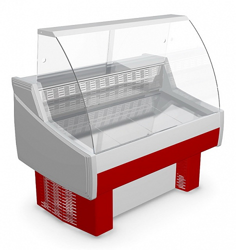 Холодильная витрина Айсберг Оптима Люкс-СНП 1,0 (с подтоварником) серая от интернет-магазина Climateon